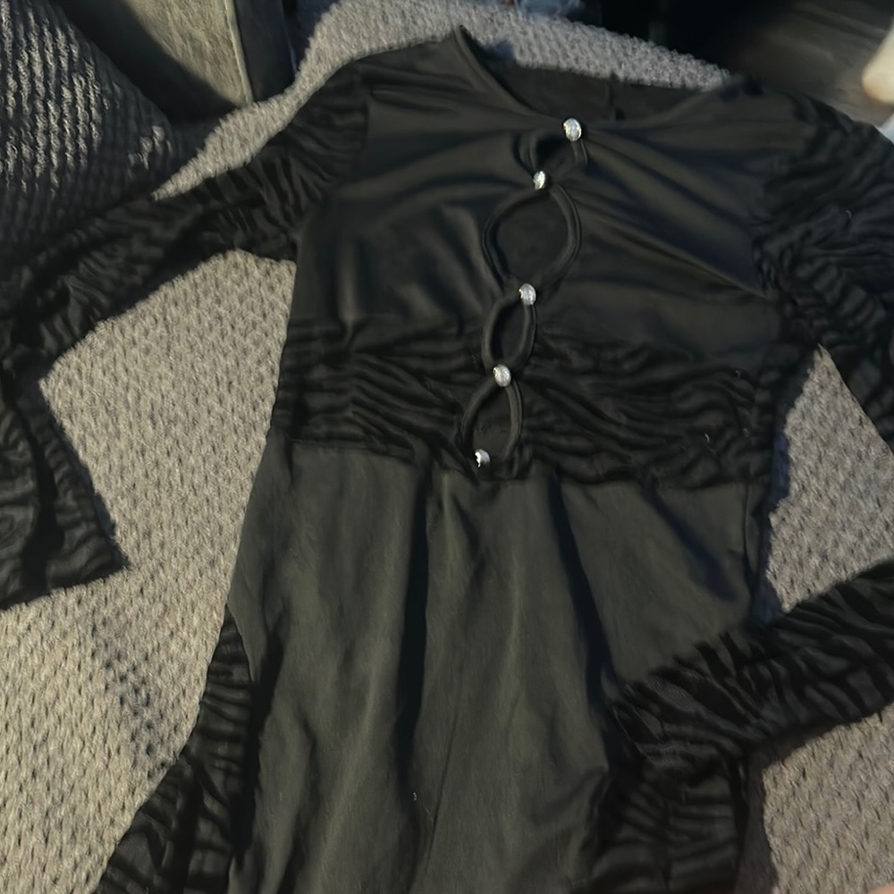 SHEIN Black Long Sleeve Dress